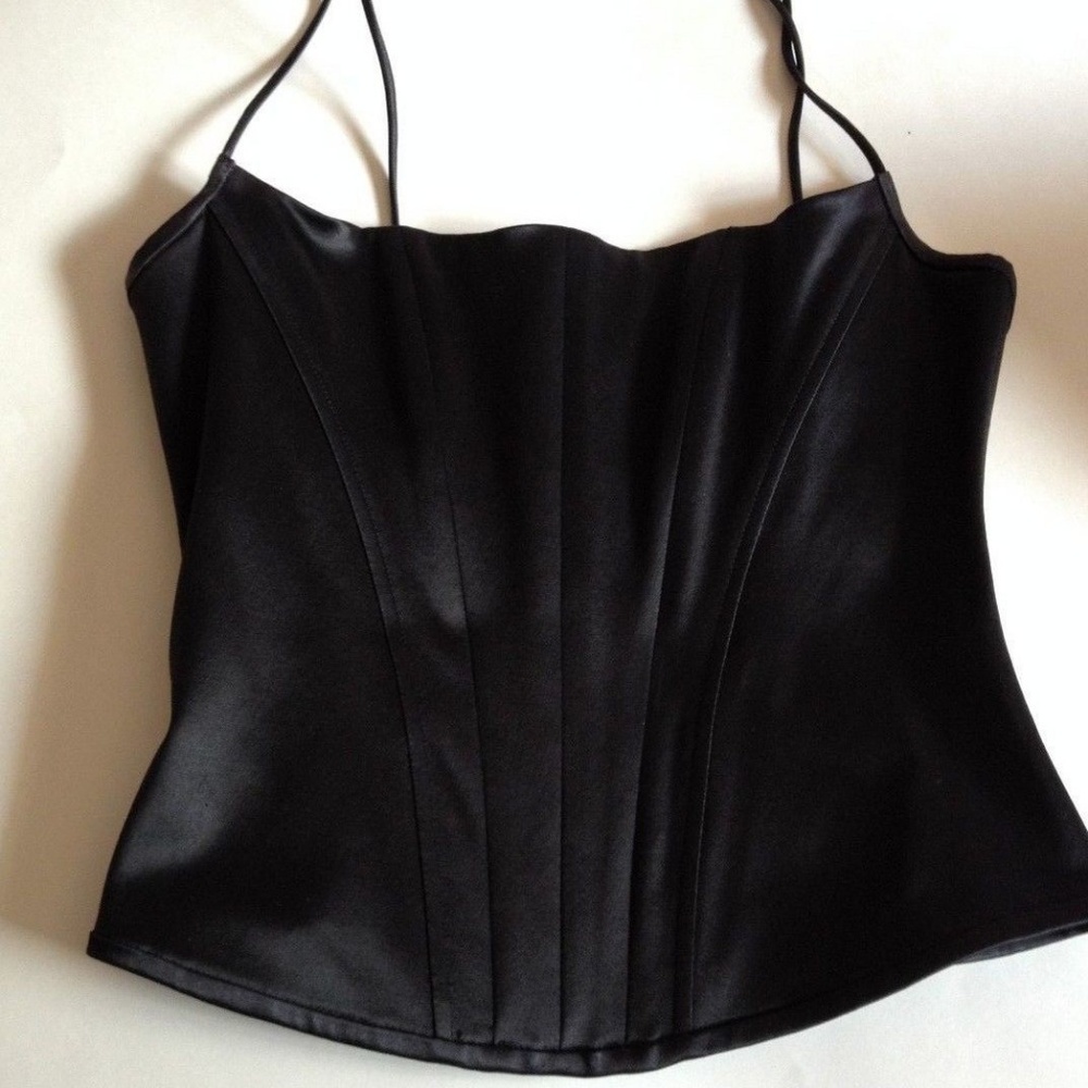 MARIA BIANCA NERO Black Corset Spaghetti Top